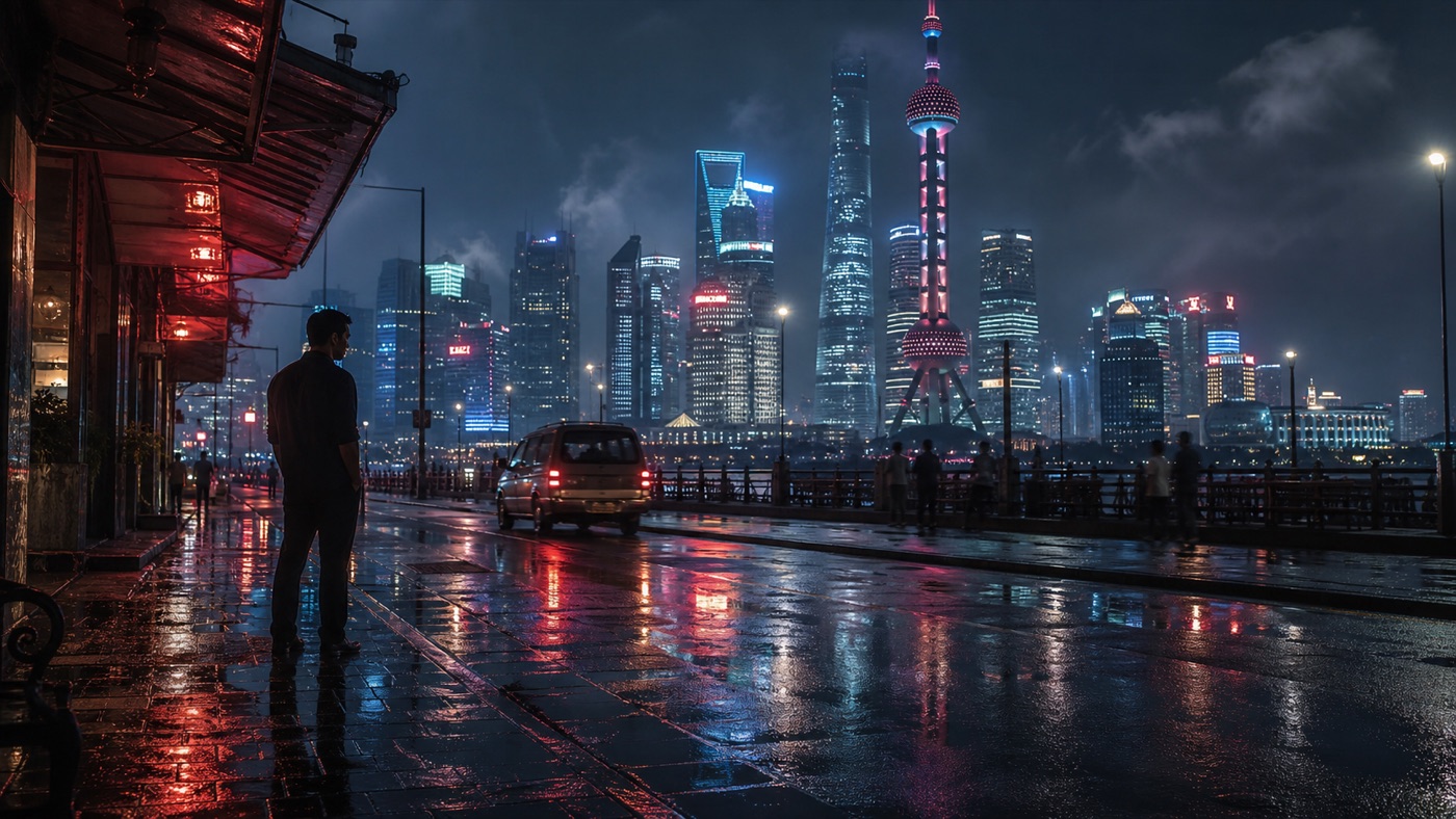 夜色里的上海天际线